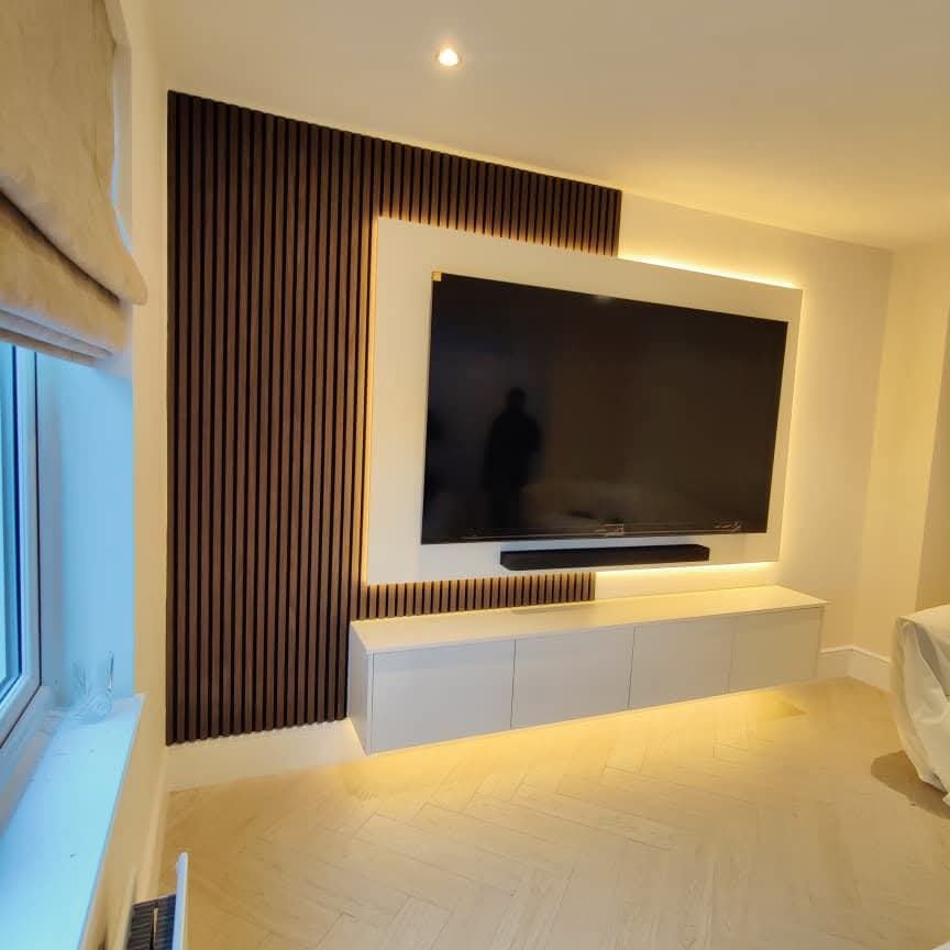 Large LED backlit media wall installation Greater Manchester